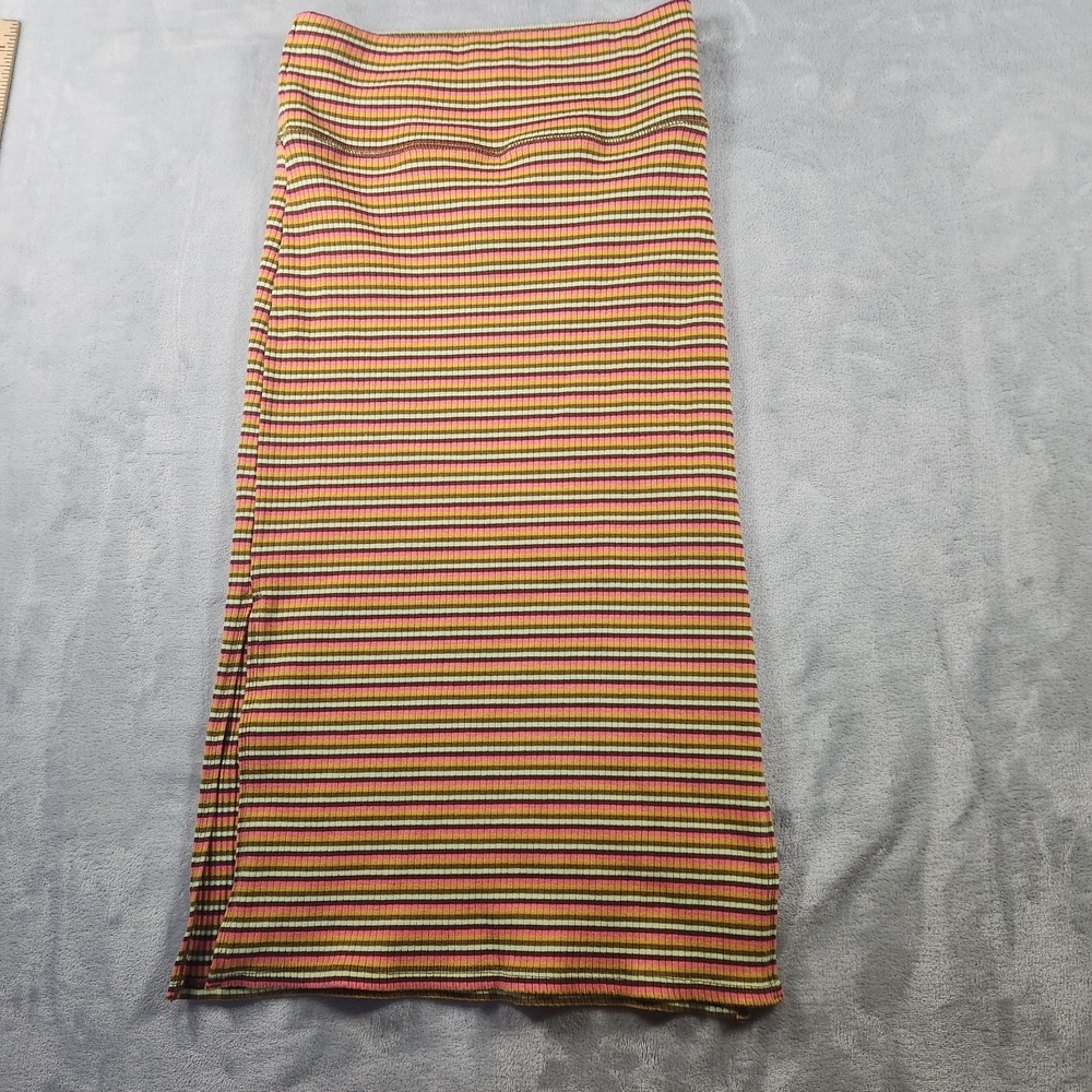 AERIE Size XS Striped Midi Knee‎ Length Pencil Skirt Y2K Stretchy